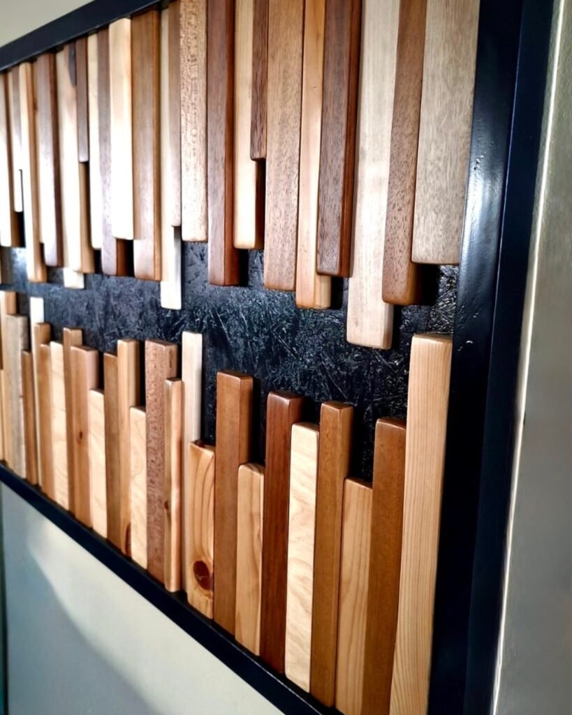 Decorative timber wall feature custom made by Artifex in Cyprus