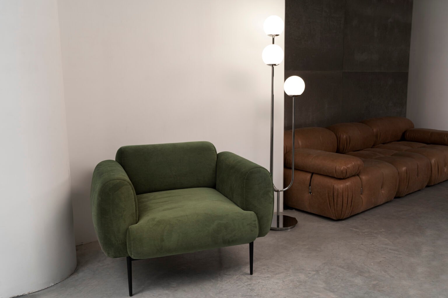 Modern room furnished with clean-lined pieces and a neutral palette